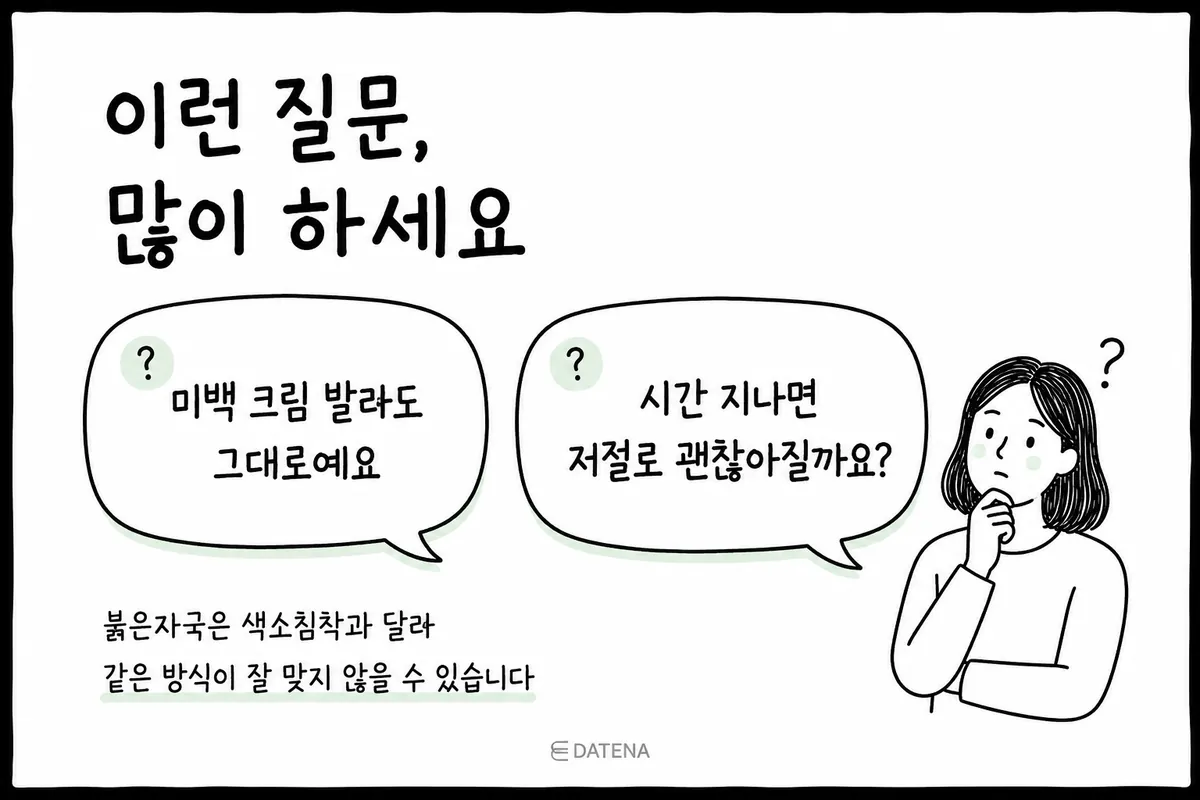 询问红色痘印为何美白霜无效、能否自然恢复的插图
